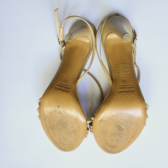 Albano Tan Leather Strappy Heels. Size 40. Made In Italy - Picture 6 of 6